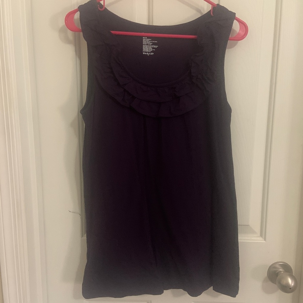 Purple ruffle tank top